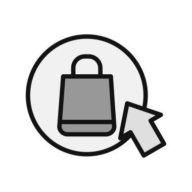 Alışveriş poşeti ikon vektörü. İnce çizgi işareti. izole edilmiş sınır sembolü çizimi