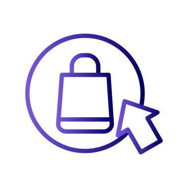 Alışveriş poşeti ikon vektörü. İnce çizgi işareti. izole edilmiş sınır sembolü çizimi