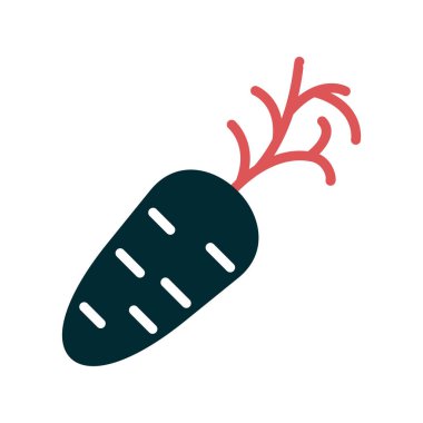 Havuç ikonu vektörü. İnce çizgi işareti. izole edilmiş sınır sembolü çizimi