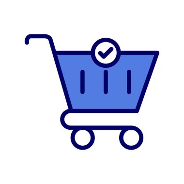 Alışveriş arabası ikonu. İnce çizgi çizimi. beyaz arkaplanda izole