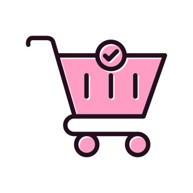 Alışveriş arabası ikon vektör illüstrasyonu