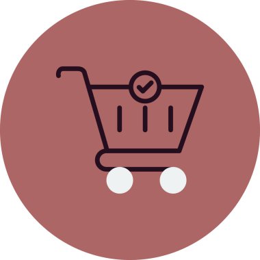 Alışveriş arabası simgesi, vektör illüstrasyonu