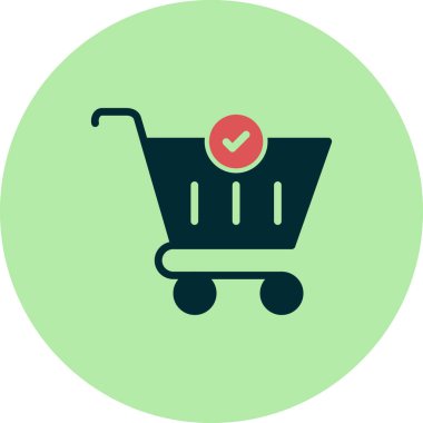 Alışveriş arabası simgesi, vektör illüstrasyonu