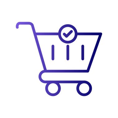 Alışveriş arabası ikon vektör illüstrasyonu