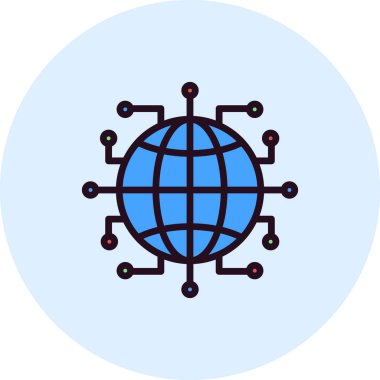 küresel ağ, teknoloji, internet, web simgesi çizimi