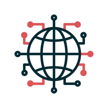 küresel ağ, teknoloji, internet, web simgesi çizimi