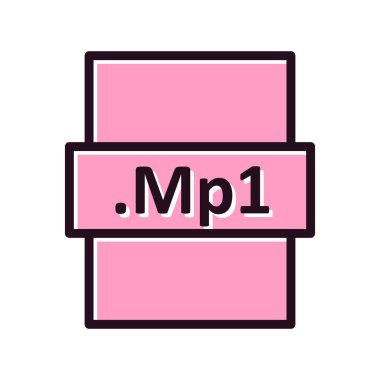 Mp1 dosya biçimi vektör illüstrasyonu