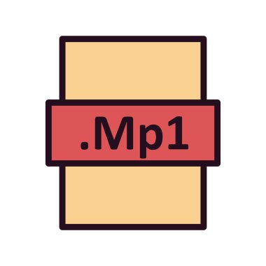 Mp1 dosya biçimi vektör illüstrasyonu