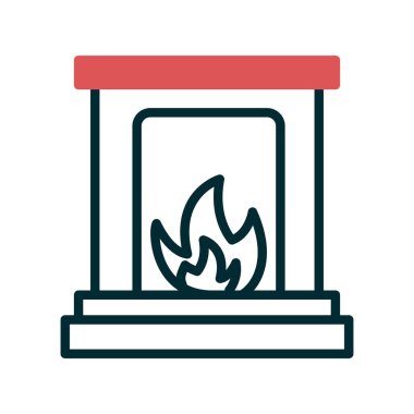 Şömine simgesi, modern vektör illüstrasyon tasarımı. 