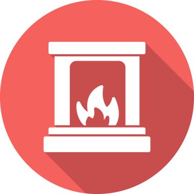 Şömine simgesi, modern vektör illüstrasyon tasarımı. 