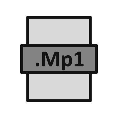 Mp1 dosya biçimi vektör illüstrasyonu