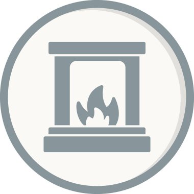 Şömine simgesi, modern vektör illüstrasyon tasarımı. 