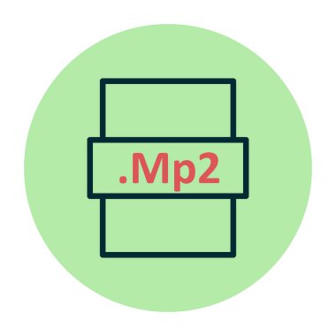 MP2 dosya biçimi vektör illüstrasyonu
