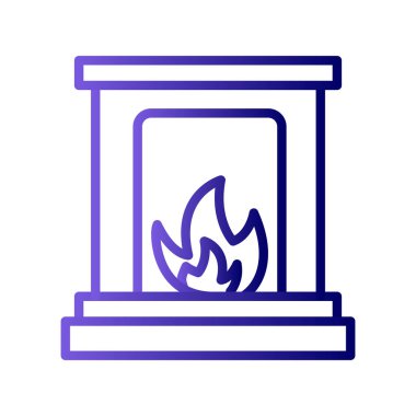 Şömine simgesi, modern vektör illüstrasyon tasarımı. 