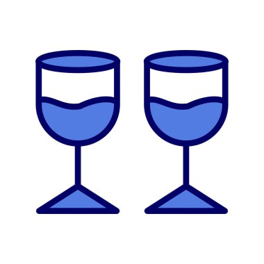 şarap cam ikonu vektör illüstrasyonu