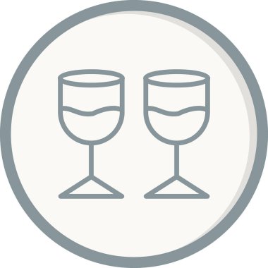 Şarap bardakları. Basit resimleme