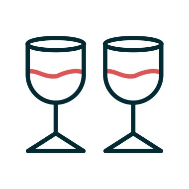şarap cam ikonu vektör illüstrasyonu