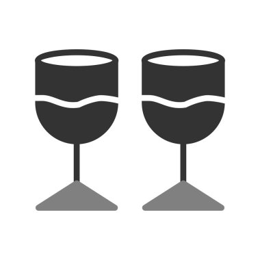 Şarap kadehi ikonu. Beyaz arkaplanda izole edilmiş web tasarımı için alkol içeceği vektör simgelerinin basit bir gösterimi