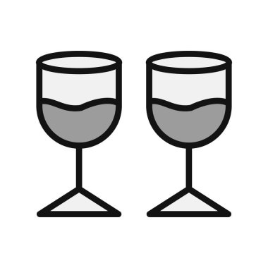 şarap cam ikonu vektör illüstrasyonu