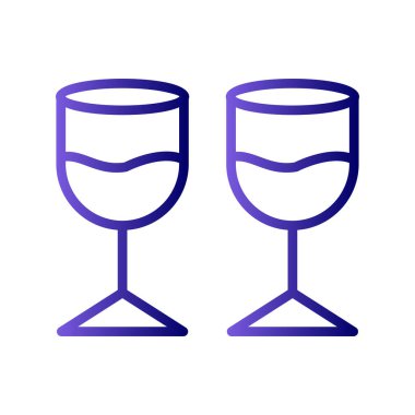 şarap cam ikonu vektör illüstrasyonu