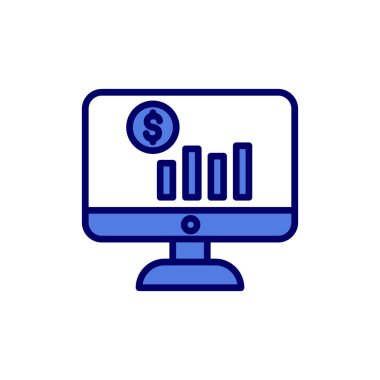 İş, finans, analitik, büyüme, grafik çizgisi simgesi. vektör izole çizimi