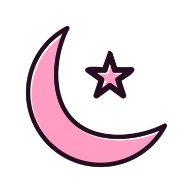 Ay ikonu vektör illüstrasyonu