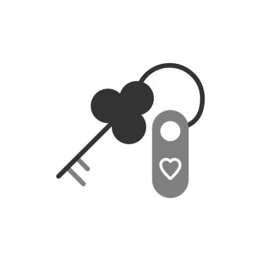 anahtar simge vektörü beyaz arkaplanda izole, kalp şeffaf işareti