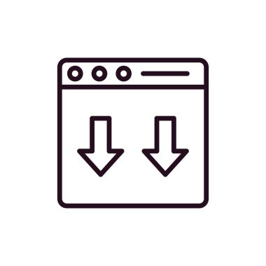 Ok simgesini indir. İnternet düğmesi. Web sitesi ve mobil uygulama. izole vektör illüstrasyonu