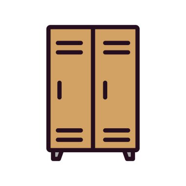 Kabine ikonu vektör illüstrasyonu