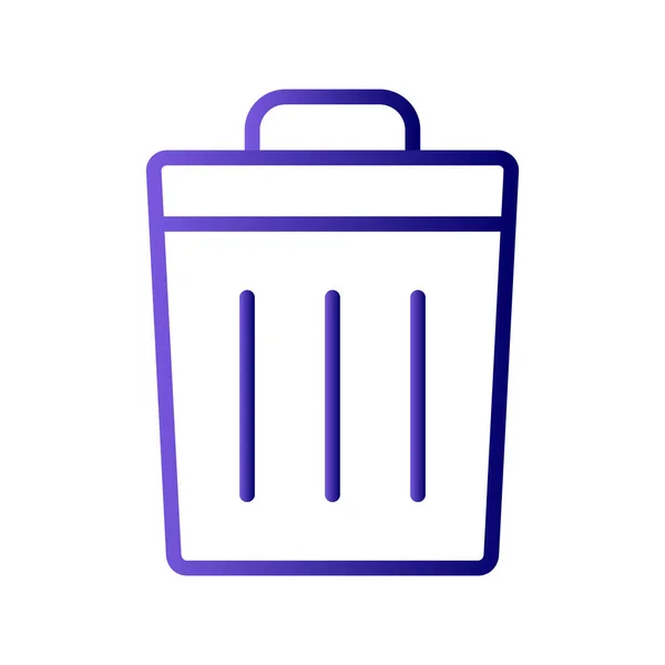 Trash Can Icon Vector Thin Line Sign Isolated Contour Symbol — Vetor de Stock