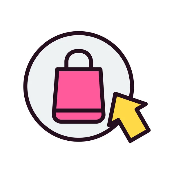 Icono Bolsa Compras Vector Ilustración — Vector de stock