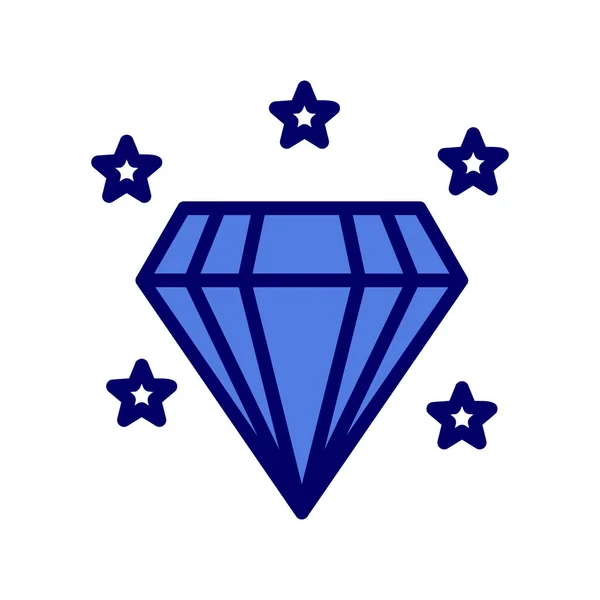Gyémánt Vektor Gliff Szín Ikon — Stock Vector