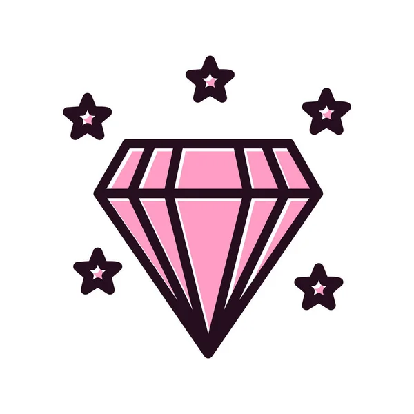 Diamant Pictogram Vector Illustratie — Stockvector