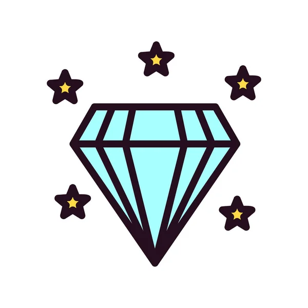 Diamante Vector Glifo Icono Color — Vector de stock