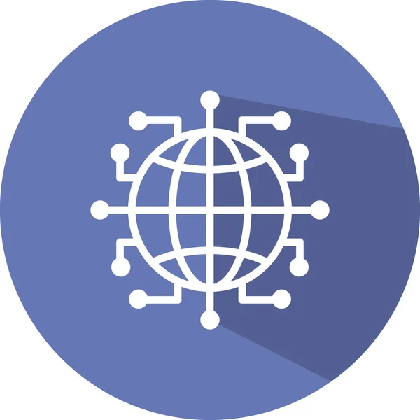 Παγκόσμιο Δίκτυο Τεχνολογία Διαδίκτυο Web Icon Διανυσματική Απεικόνιση — Διανυσματικό Αρχείο