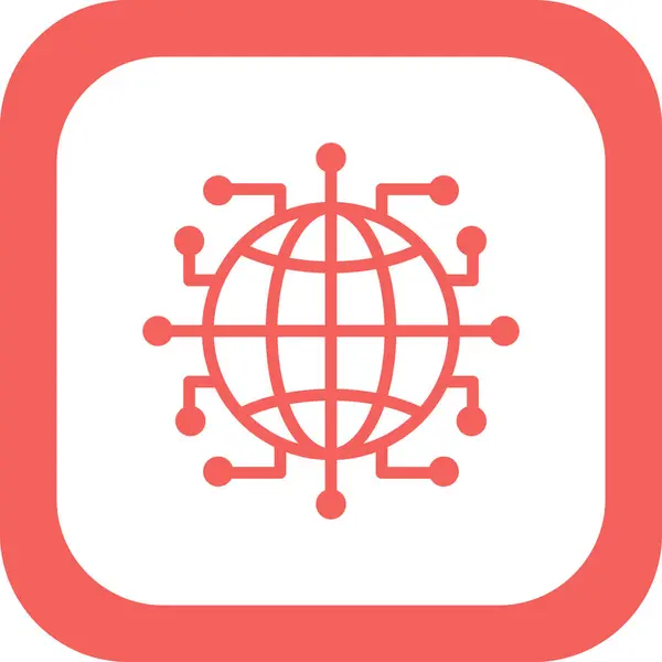 Παγκόσμιο Δίκτυο Τεχνολογία Διαδίκτυο Web Icon Διανυσματική Απεικόνιση — Διανυσματικό Αρχείο