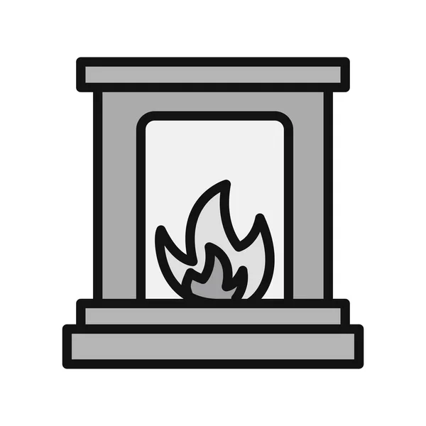 Fireplace Icon Modern Vector Illustration Design — Stock Vector