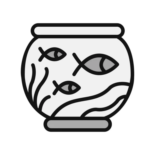Aquarium Icon Outline Illustration Fish Vector Icons Web — Stock Vector