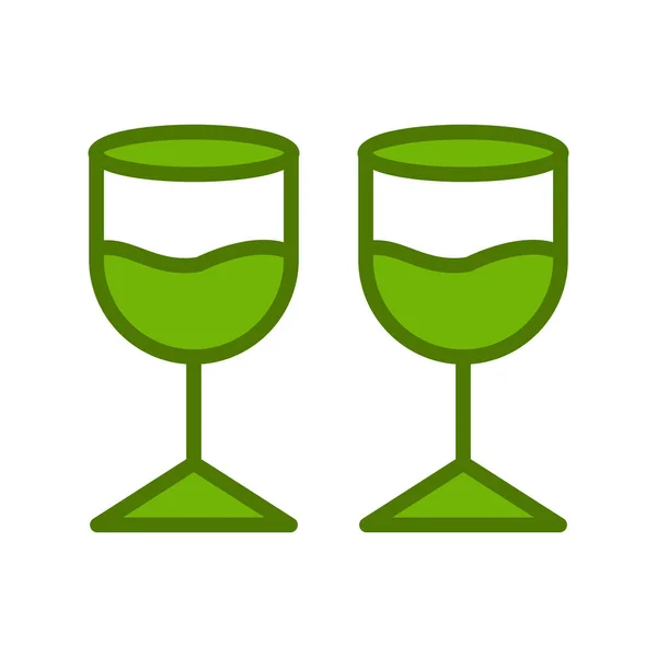 ワイングラスアイコンベクトルイラストグラフィックデザイン — ストックベクタ