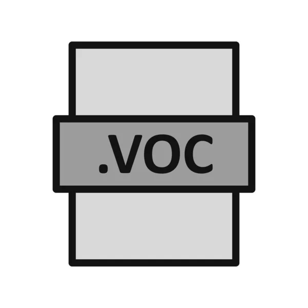 Voc File Format Vector Ilustration — Vetor de Stock