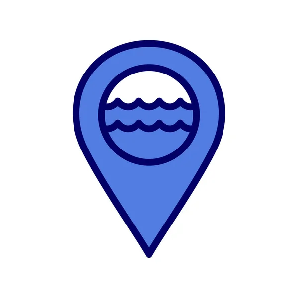 青い海のアイコンのベクトル図 — ストックベクタ