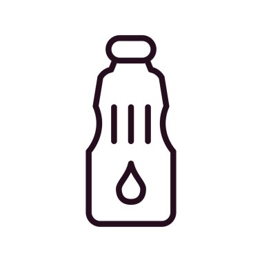 Şişe ikonu vektörü. İnce çizgi işareti. izole edilmiş sınır sembolü çizimi