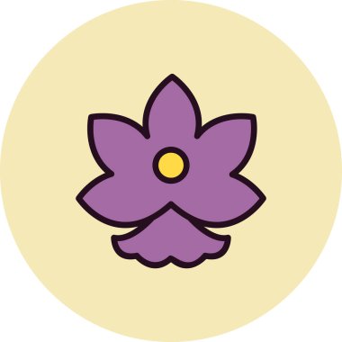 Çiçek simgesinin vektör illüstrasyonu