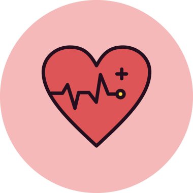 Kalp ikonu vektör illüstrasyonu