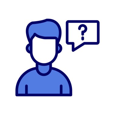 Soru işareti olan bir kişinin vektör çizimi