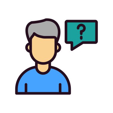 Soru işareti vektör illüstrasyon tasarımı olan adam