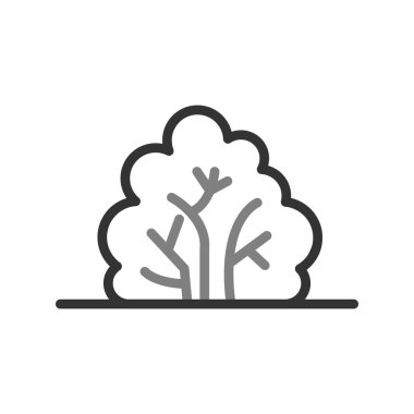 ağaç simgesi vektörü. İnce çizgi işareti. izole edilmiş sınır sembolü çizimi