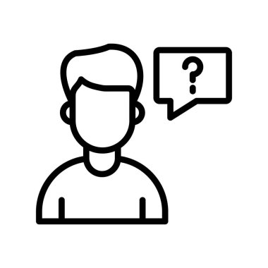 Soru işareti olan bir kişinin vektör çizimi