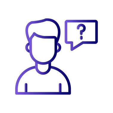 Soru işareti olan bir kişinin vektör çizimi