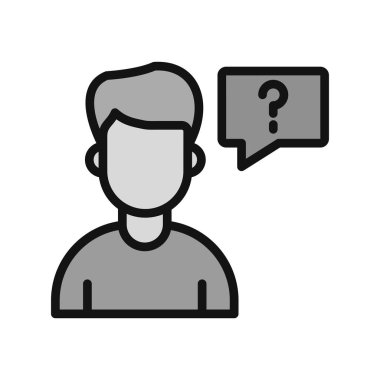 Soru işareti olan bir kişinin vektör çizimi